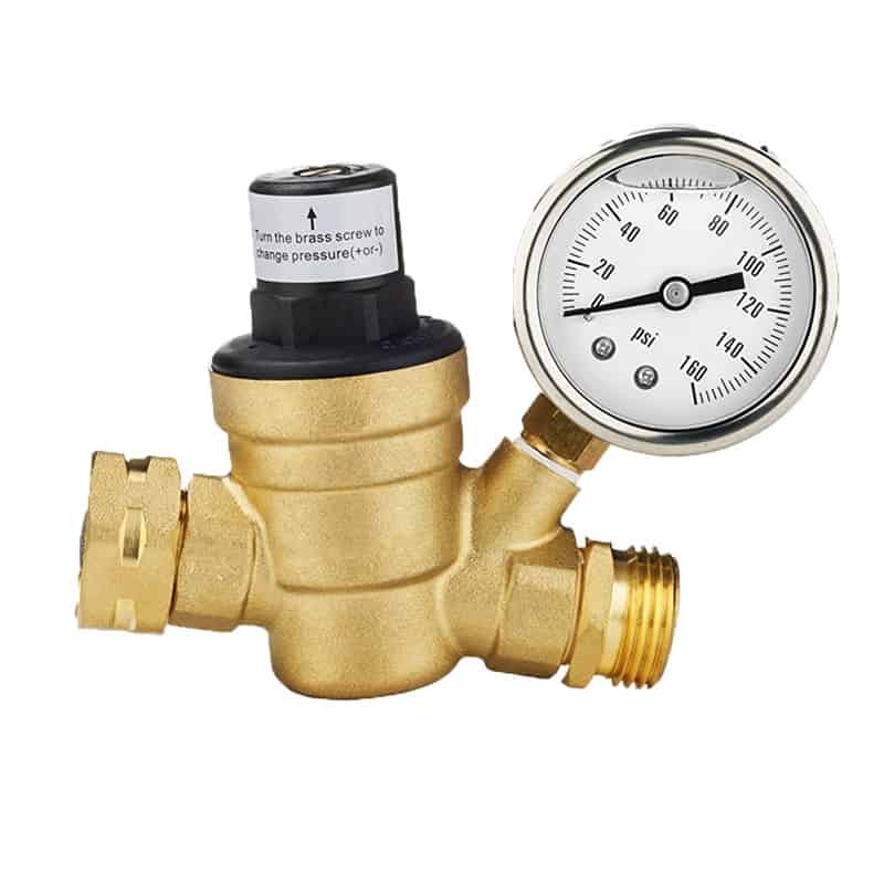 Brass Pressure Reducing Valve Regulator with pressure gauge