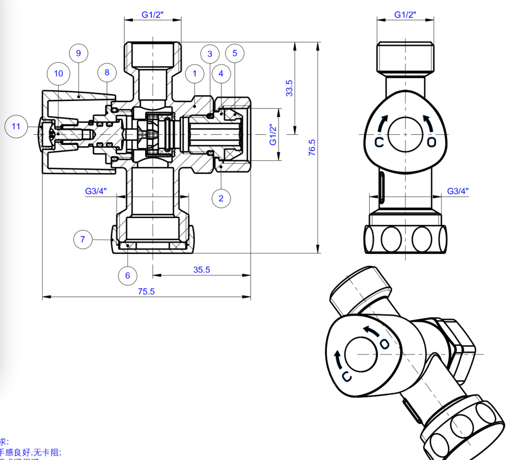 3 way valve