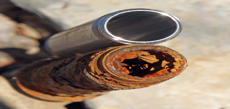 size iron and copper pipes