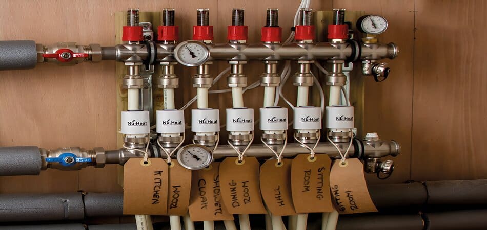 Stainless steel underfloor heating manifold