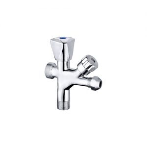 Polished and Chrome Plated 3 Way Brass Stop Angle Valve