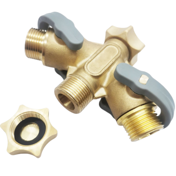 Brass Garden Hose 2-Way Splitter Valve