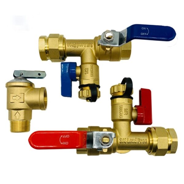 Tankless Water Heater Valve Kits with safety valve