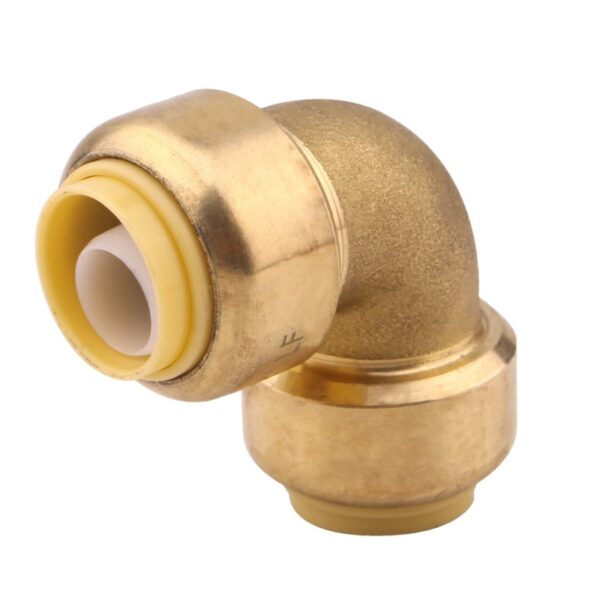 Brass sharkbite elbow fitting
