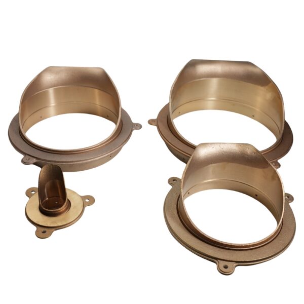 bronze downspout nozzle and flange for roof drainage