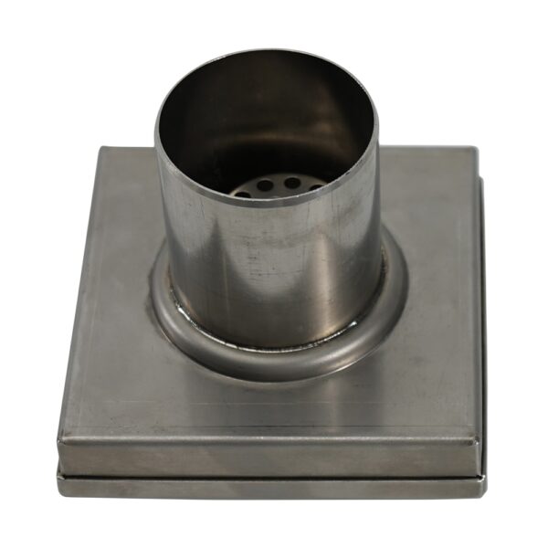 square ss shower drain with square hole downside 0896c