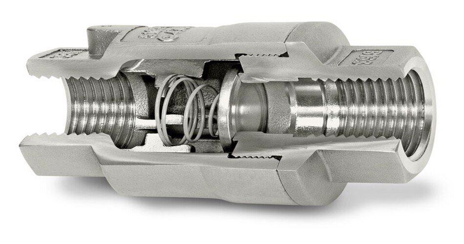 spring inline check valve