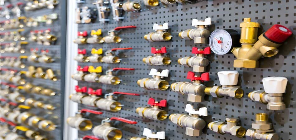 Brass valves display